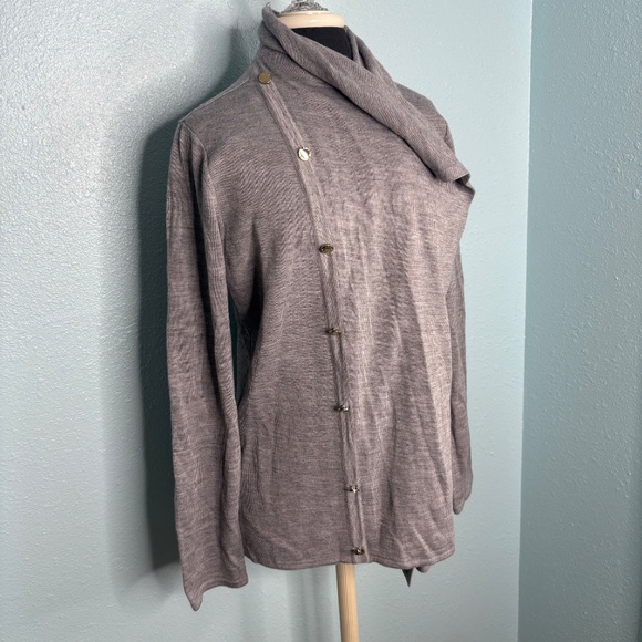 Calvin Klein Grey Open Front Cardigan Sweater - Picture 6 of 13